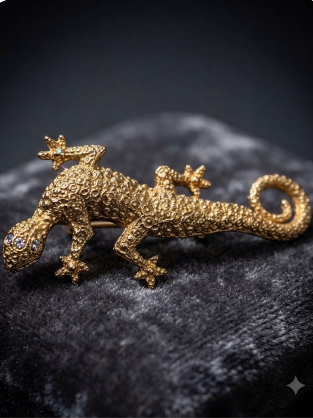 Gold Gecko Reptile Brooch - Decorative Pet-Inspired Pin - Picture 8 of 10